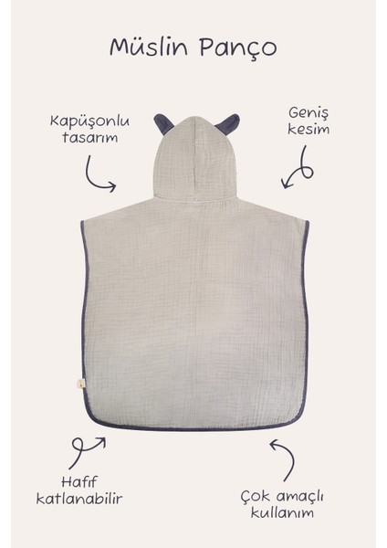 4 Katlı Müslin Bebek Pançosu – Banyo ve Plaj Kullanımı