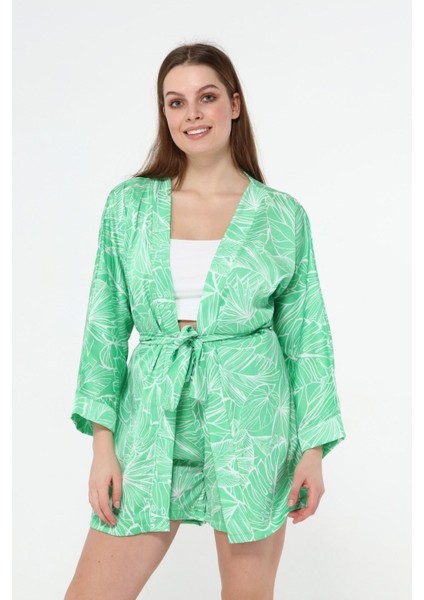 Saten Kimono Şort Takım modelleri