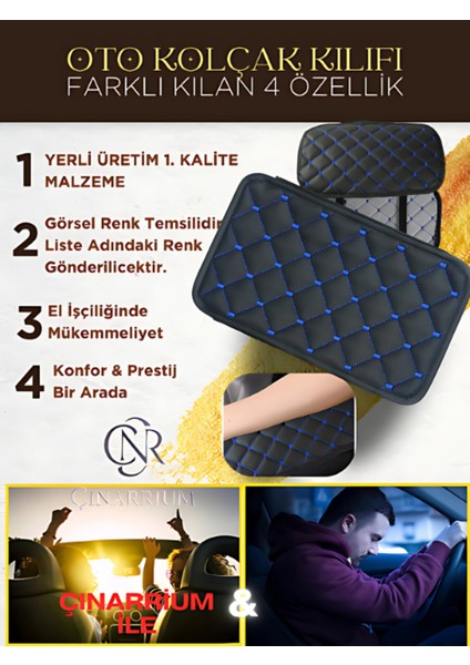 Citroen C4 Picasso 2007-2010 Deri Oto Kolçak Kılıfı Örtüsü Capitone Süngerli Mavi Nakışlı fiyatları
