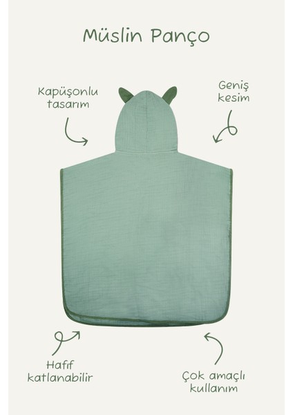 4 Katlı Müslin Bebek Pançosu – Banyo ve Plaj Kullanımı