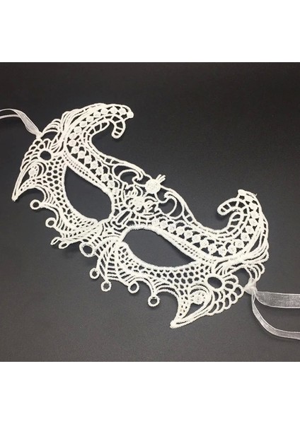 Beyaz Renk Dantel Kesim Dantel Işlemeli Balo Parti Maskesi 1 No - Lisinya fiyatları