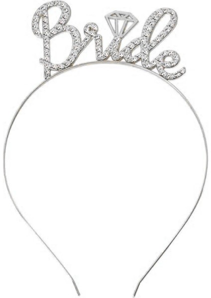 Gümüş Renkli Taşlı “bride” Gelin Tacı – El Yazısı Yazı Tipiyle - Lisinya modelleri