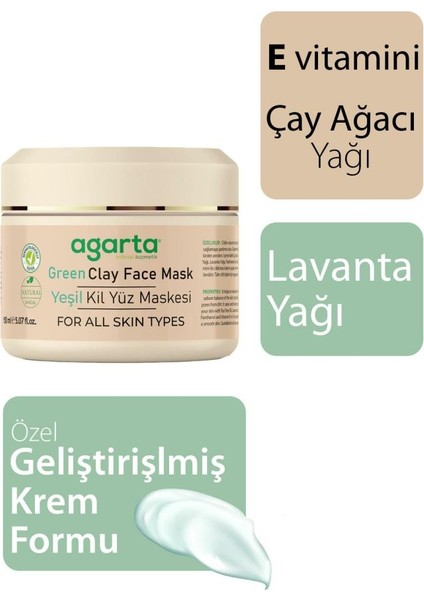 Nessiworld Yeşil Kil Yüz Maskesi 150 ml modelleri