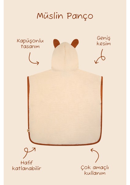 4 Katlı Müslin Bebek Pançosu – Banyo ve Plaj Kullanımı