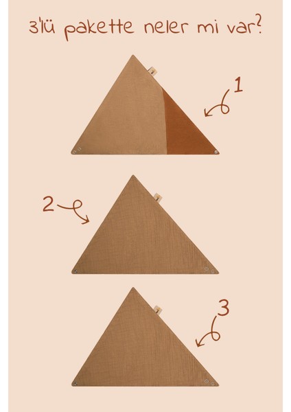 Yumuşak ve Nefes Alabilen 3’lü Müslin Bebek Fular Set