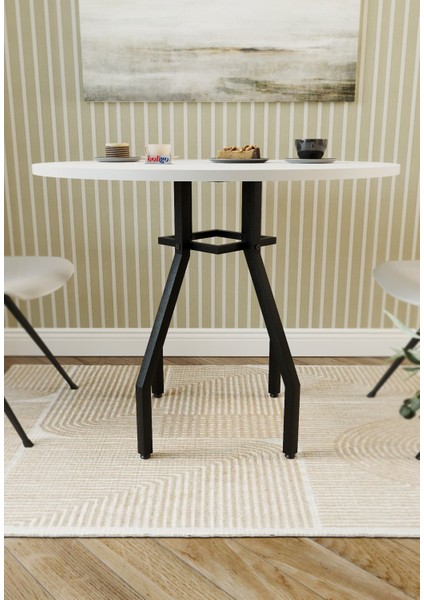 Yuvarlak Yemek Masası 80 cm Mutfak Masası Balkon Masası Roma Beyaz fiyatları