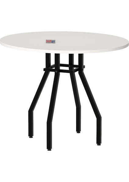 Yuvarlak Yemek Masası 80 cm Mutfak Masası Balkon Masası Roma Beyaz