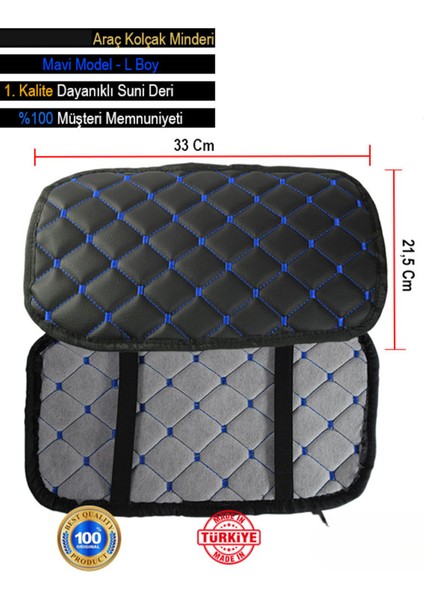Fort Mondeo 2007-2014 Deri Oto Kolçak Kılıfı Örtüsü Capitone Süngerli Mavi Nakışlı