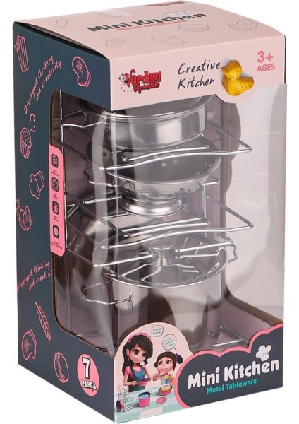 Nessiworld 683E Çelik Tencere Tava Raflı 8 Parça -Vardem Oyuncak