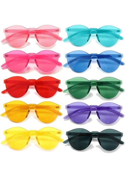 Nessiworld Oval Şekilli Çerçevesiz Parti Gözlüğü 6 Renk 6 Adet modelleri