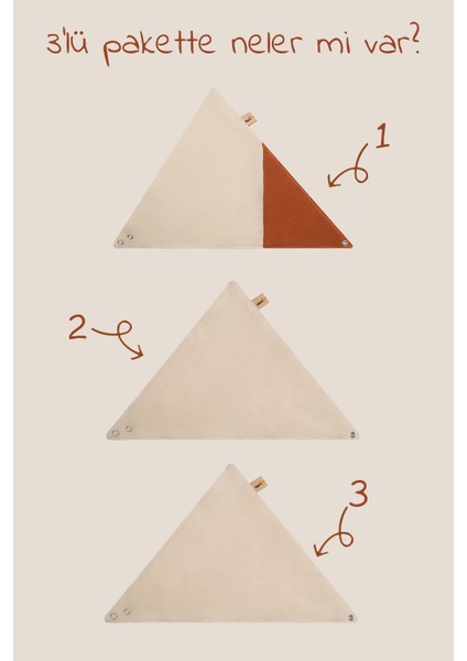 Yumuşak ve Nefes Alabilen 3’lü Müslin Bebek Fular Set