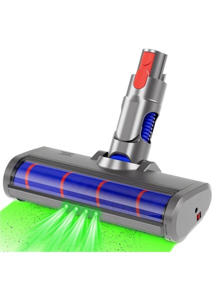 Dyson V7/V8/V10/V11/V15 G5 Kablosuz Süpürge Aparatı Için Yeşil LED Toz Işıklı Yumuşak Rulo Fırça Temizleme Başlığı (Yurt Dışından)