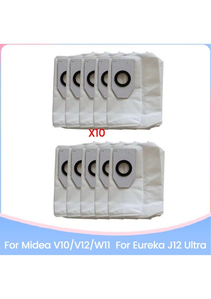 Midea V12 V10 W11 / Eureka J12 Ultra Robot Süpürge Aksesuarları Için 10 Adet Toz Torbası Yedek Toz Torbası (Yurt Dışından)
