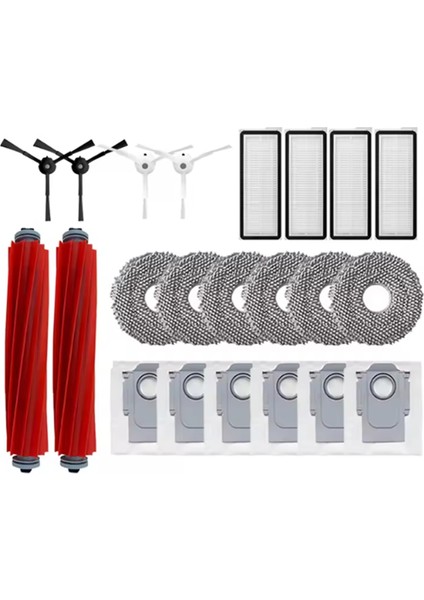 Roborock Q Revo Maxv/q Revo S/q Revo Pro Yedek Parçaları Için 22 Parça Ana Yan Fırça Toz Torbası Hepa Filtre Paspas Bezleri (Yurt Dışından)