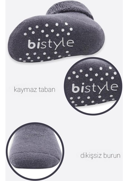 Nessiworld Bistyle Çemberli Kaymaz Havlu Soket Çorap 2'li BS10503 Gri-Antrasit fırsatları