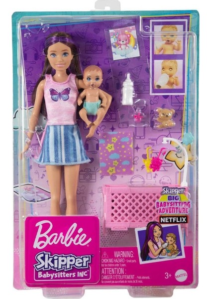 Nessiworld HJY33 Mavi Saçlı Skipper Bebek Bakıcısı ve Oyun Seti