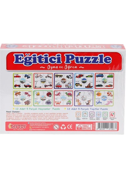 Nessiworld 7196 Çark Puzzle Hayvanlar Taşıtlar 60 Parça -Dıytoy fiyatları