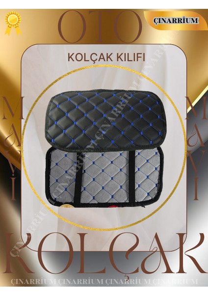 Seat Ibiza (1993-2002) Deri Oto Kolçak Kılıfı Örtüsü Capitone Süngerli Mavi Nakışlı fırsatları