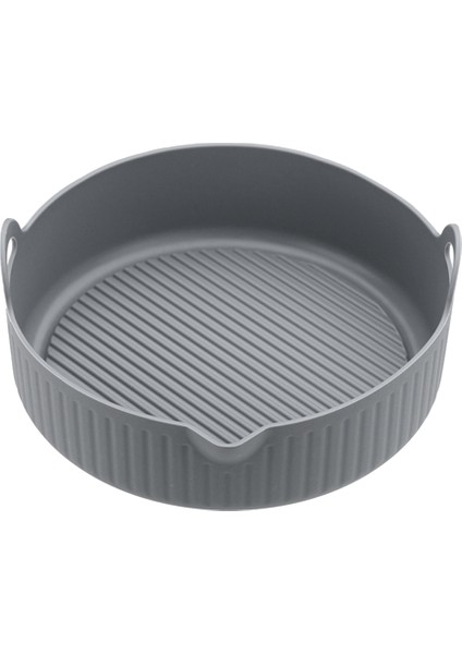 Hava Fritöz Silikon Tava Hava Fritöz Fırın Izgara Pizza Tavuk Hava Fritöz Aksesuarları Disk Yeniden Kullanılabilir Yedek Izgara Tava Gri (Yurt Dışından)