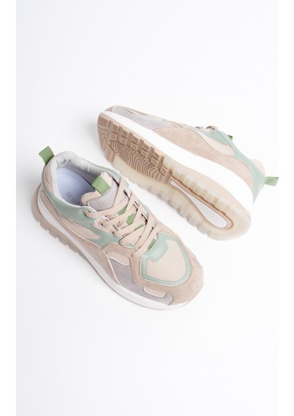 Avira Kadın Bej Vizon Kalın Tabanlı Spor Ayakkabı Sneakers fırsatları