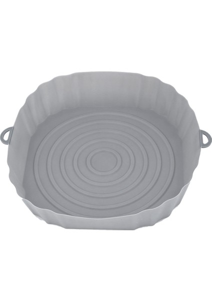20CM Hava Fritözler Fırın Fırın Tepsisi Kızarmış Tavuk Sepeti Mat Airfryer Silikon Pot Yuvarlak Yedek Izgara Tavası Gri (Yurt Dışından)