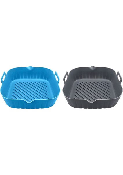 2 Adet Büyük Hava Fritöz Silikon Astar Pot Yeniden Kullanılabilir Hava Fritöz Sepeti Isıya Dayanıklı Yapışmaz Hava Fritöz Gömlekleri Paspaslar Kase (Yurt Dışından)