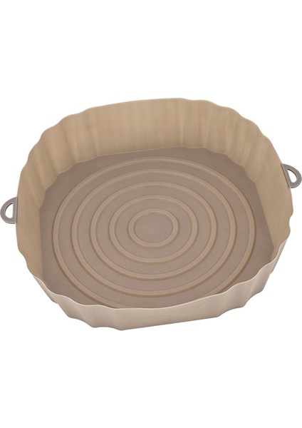 20CM Hava Fritözler Fırın Fırın Tepsisi Kızarmış Tavuk Sepeti Mat Airfryer Silikon Pot Yuvarlak Yedek Izgara Tavası Kahverengi (Yurt Dışından)