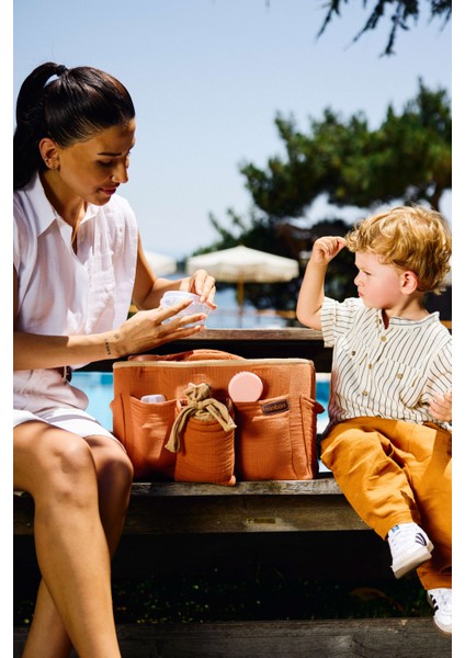 Çok Gözlü Fonksiyonel Müslin Anne Organizer Bebek Bakım Çantası