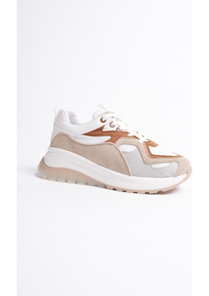 Avira Kadın Beyaz Taba Kalın Tabanlı Spor Ayakkabı Sneakers fiyatları