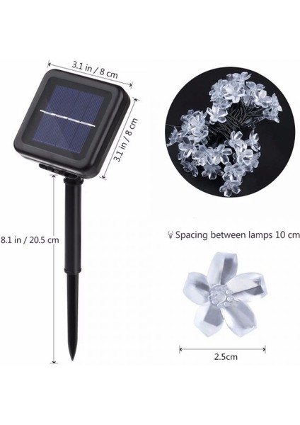 Solar 30 Ledli Çiçekli Günışığı Bahçe Aydınlatma Dekorasyon Güneş Enerjili indirimleri