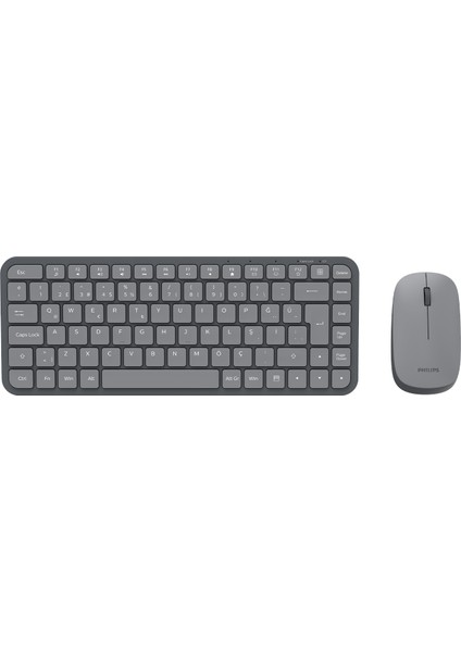 SPT6338 Kablosuz Set Wireless Set Kablosuz Klavye Kablosuz Mouse Türkçe Q Klavye ve Mouse Seti Gri