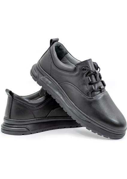 Marcellus Hakiki Deri Siyah Erkek Günlük Casual Ayakkabı