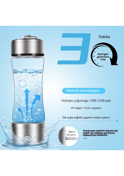 Üç Amaçlı Elektrolizli Akıllı Spe Hidrojen-Oksijen Ayırma Hidrojen Bardağı (Yurt Dışından) modelleri