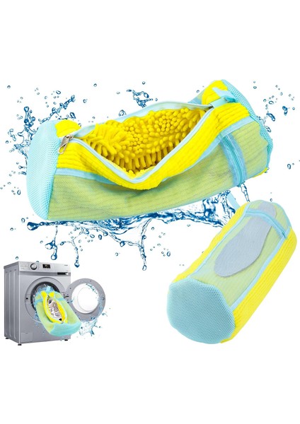 Kilitli Fermuarlı Ayakkabı Yıkama Kapağı Çamaşır Makinesi Çamaşır Çantası Tembel Ayakkabı Yıkama Çantası (Yurt Dışından)