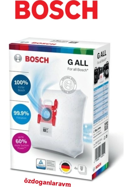 Type G Elektrikli Süpürge Toz Torbası G Tipi Bosch