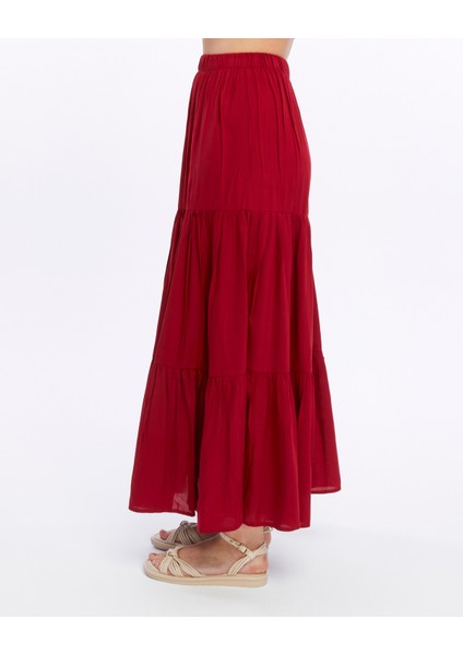 Kırmızı Uzun Etek-Anabel