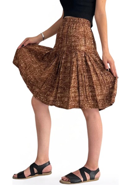 Viskon Kumaş Midi Boy Kadın Şort Etek fiyatları