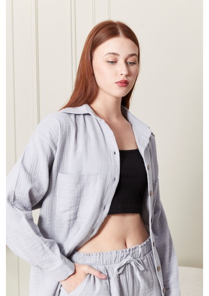 %100 Pamuk Kumaş Kadın Gömlek