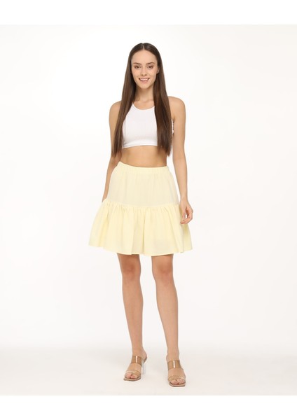 Likralı Krep Kumaş Şort Etek modelleri