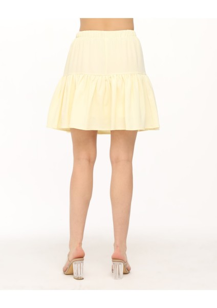 Likralı Krep Kumaş Şort Etek