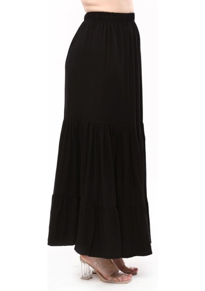 Belmando Viskon Kumaş Üç Kat Fırfırlı Uzun Etek indirimleri