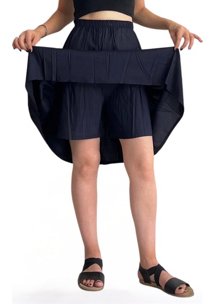 Viskon Kumaş Bohem Tarzı Midi Boy Kadın Şort Etek fırsatları