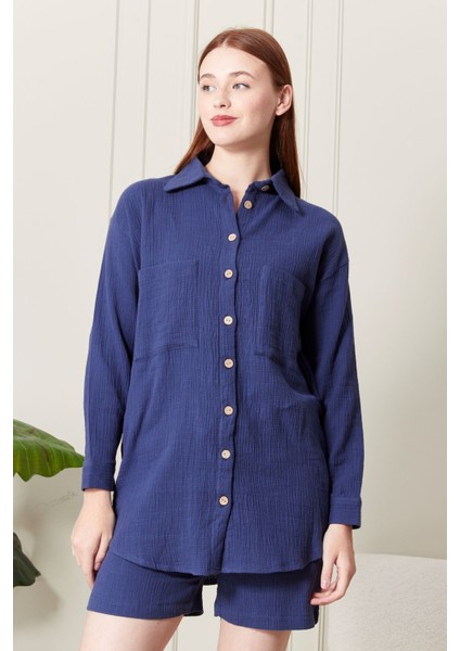 %100 Pamuk Kumaş Kadın Gömlek