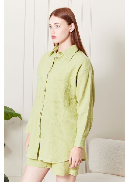 %100 Pamuk Kumaş Kadın Gömlek
