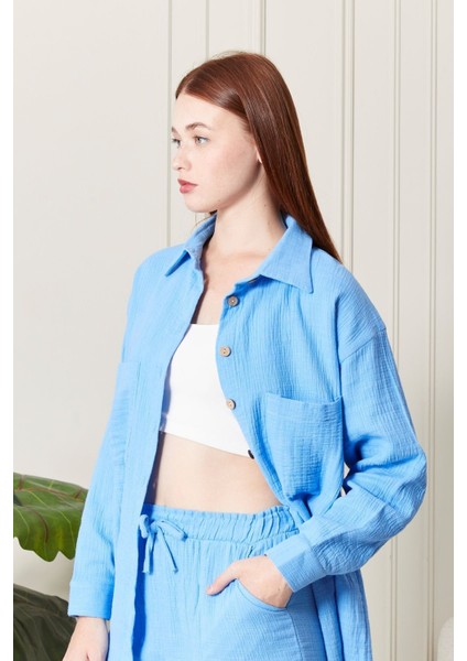 %100 Pamuk Kumaş Kadın Gömlek