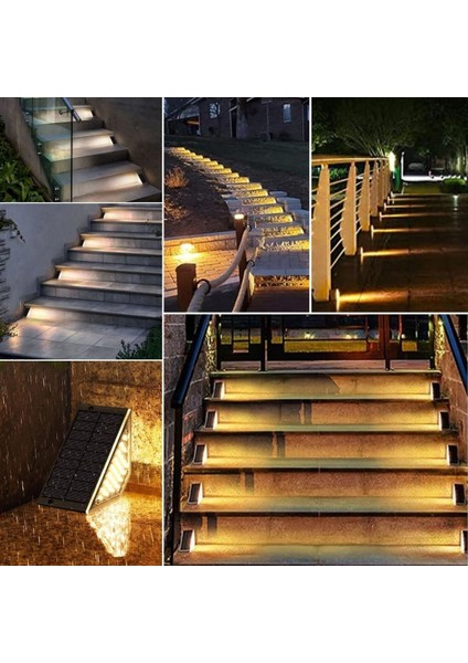 8 Adet Üçgen Güneş Enerjisi ile Şarj Olan Dış Mekan Solar Basamak Köşe Lambası (5256) fiyatları