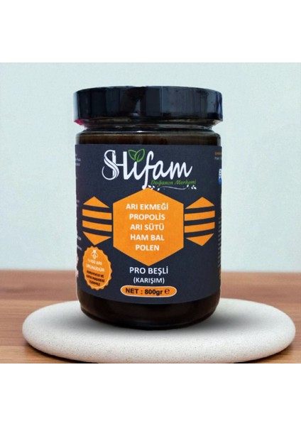 Beşli Karışım (Bal, Propolis, Arı Sütü, Arı Ekmeği, polen) Karışım 800 gr
