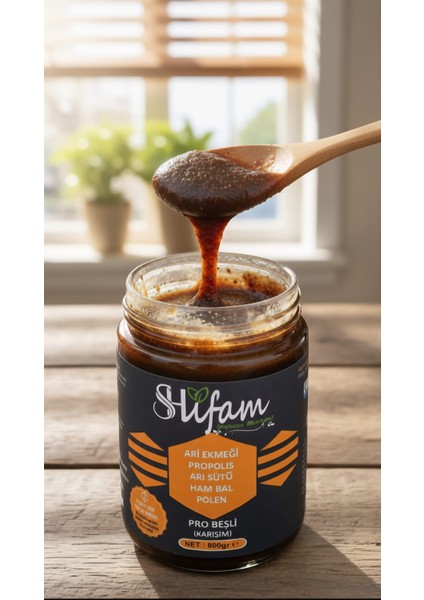 Beşli Karışım (Bal, Propolis, Arı Sütü, Arı Ekmeği, polen) Karışım 800 gr modelleri