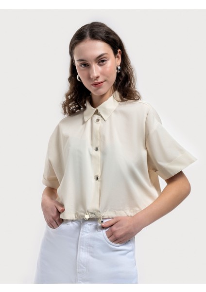 Long Crop Kadın Gömlek K.kol