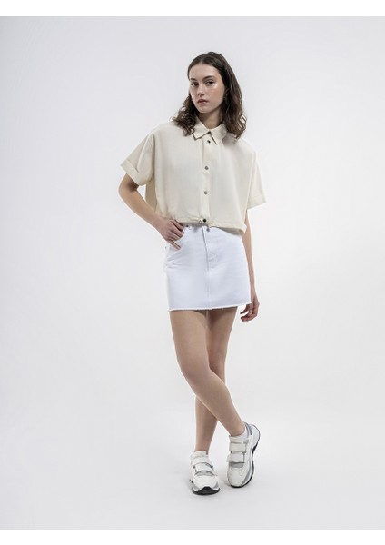 Long Crop Kadın Gömlek K.kol